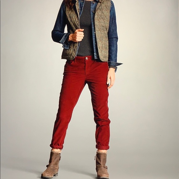 Eddie Bauer Pants - Eddie Bauer Maroon Boyfriend Corduroy Slim Fit